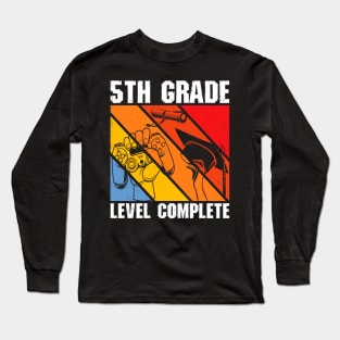 5th Grade Level Complete TShirt Graduation Gift for Gamer Long Sleeve T-Shirt